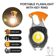 Multifunctional LED Rechargeable Keychain Light  (নাম্বার সহ চাবির রিং free )