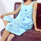 Women Bathrobe Bath Towel Wrap Soft Wearable