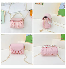 Beaded Handle Children's Chain Crossbody Bags