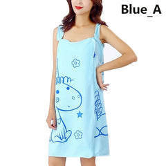 Women Bathrobe Bath Towel Wrap Soft Wearable