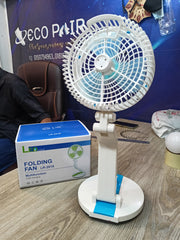 Folding fan with LED light