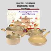 Magic Gold 7Pcs Premium Granite Marble Coated Cooking Set