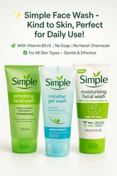 Simple Kind to Skin Refreshing Facial Gel Wash-150ml
