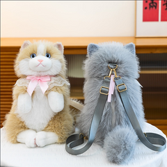 Sound Simulation Plush Cat Backpack