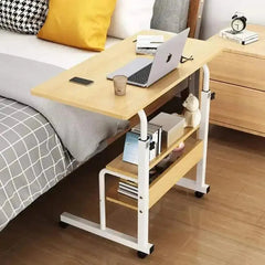 Adjustable double layer desk table