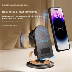 Bluetooth Speaker + Wireless Charging + Phone Stand