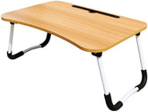 Laptop Folding table with drawers wood colour