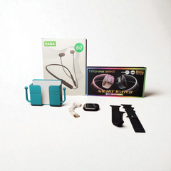Lifestyle Gadget Set (Smart Watch + Neckband + Wall Holder)