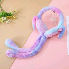 Warm Plush Earmuffs Rabbit Moving Ears Multicolor
