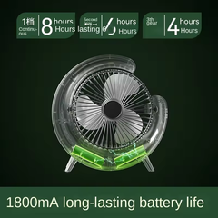 USB Rechargeable 3 Speed 1800MAH Battery Portable Fan Desktop Mini Fan with Night Light in 5 Colors