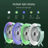 USB Rechargeable 3 Speed 1800MAH Battery Portable Fan Desktop Mini Fan with Night Light in 5 Colors