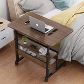 Adjustable double layer desk table