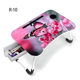 Printed Laptop Table With Drawer R-10