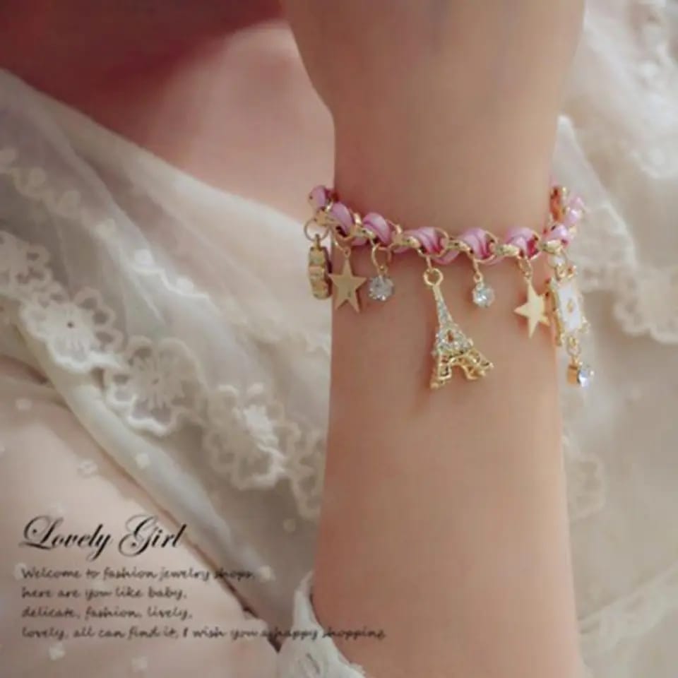 Fashion Trendy Leather Bracelet Jewelry Gold Color Plated Bracelet