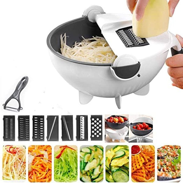 KITCHEN UTENSILS 9 In 1 Wet Basket Vegetable Cutter