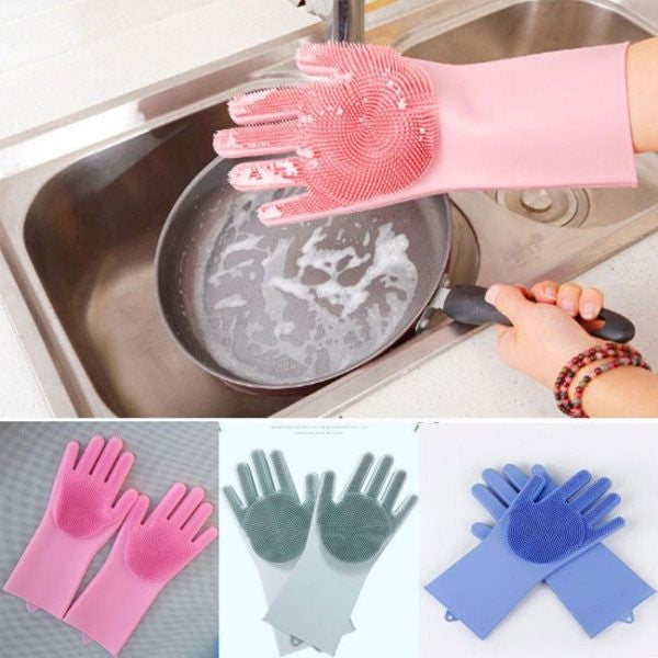 Silicon Dish Washing Kitchen Hand Gloves