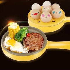 Multi Function 2 In 1 Electric Egg Boiler Frying Pan Non-Stick