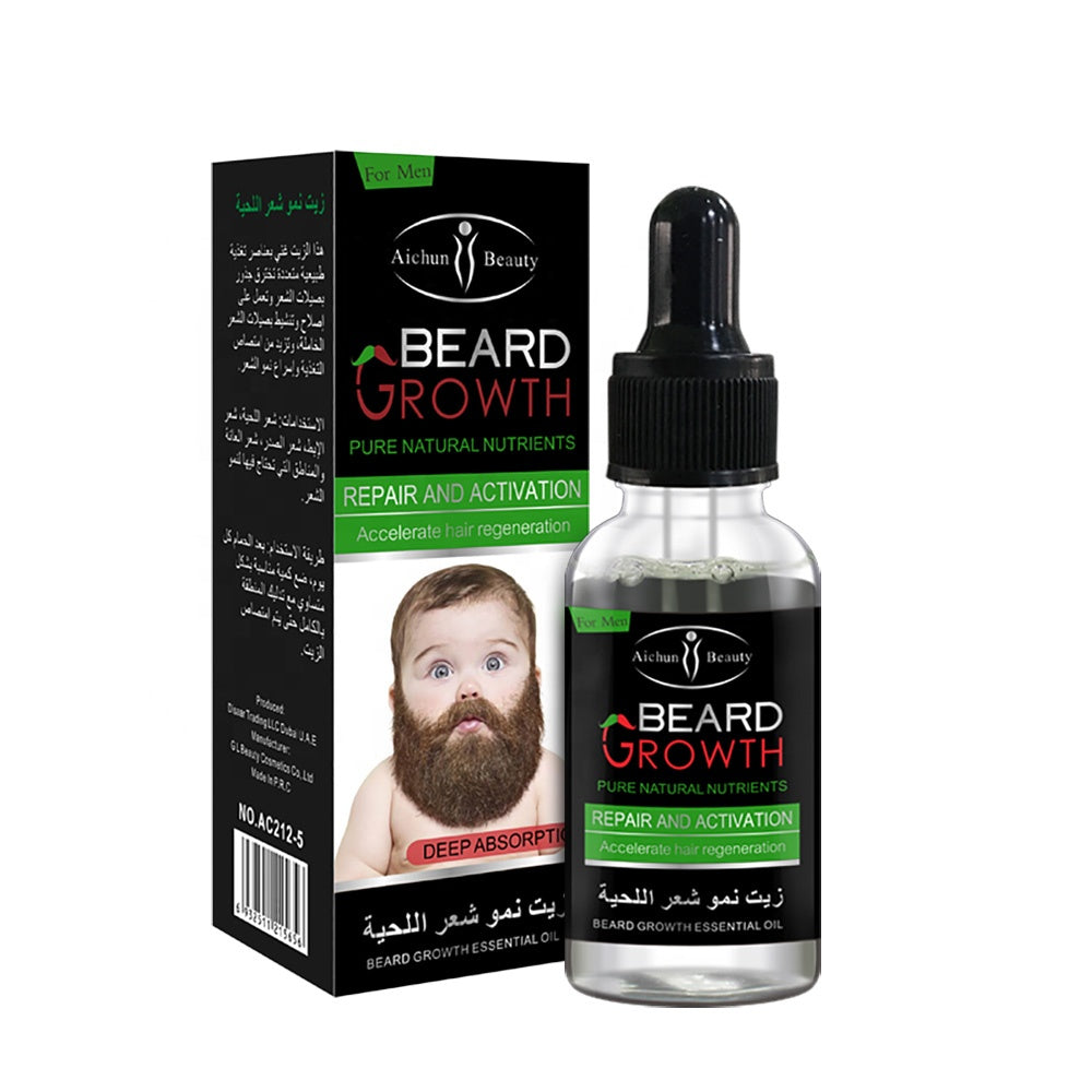 Beard Growth Essential Oil - Pure Natural Nutrients for Hair Regeneration