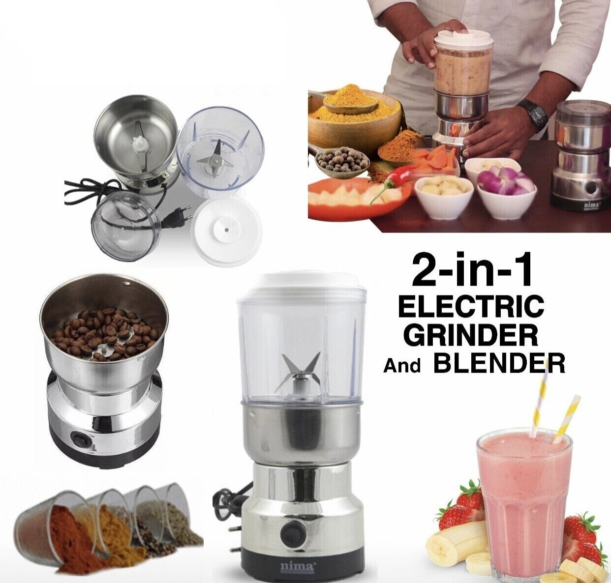 2in1 Nima Electric Grinder & Blender