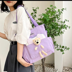 Stylish carton canvas shoulder bag