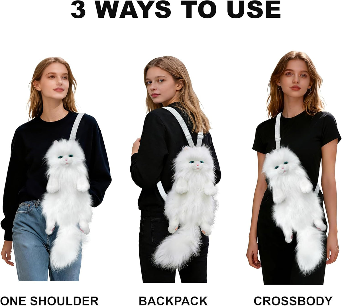 Sound Simulation Plush Cat Backpack