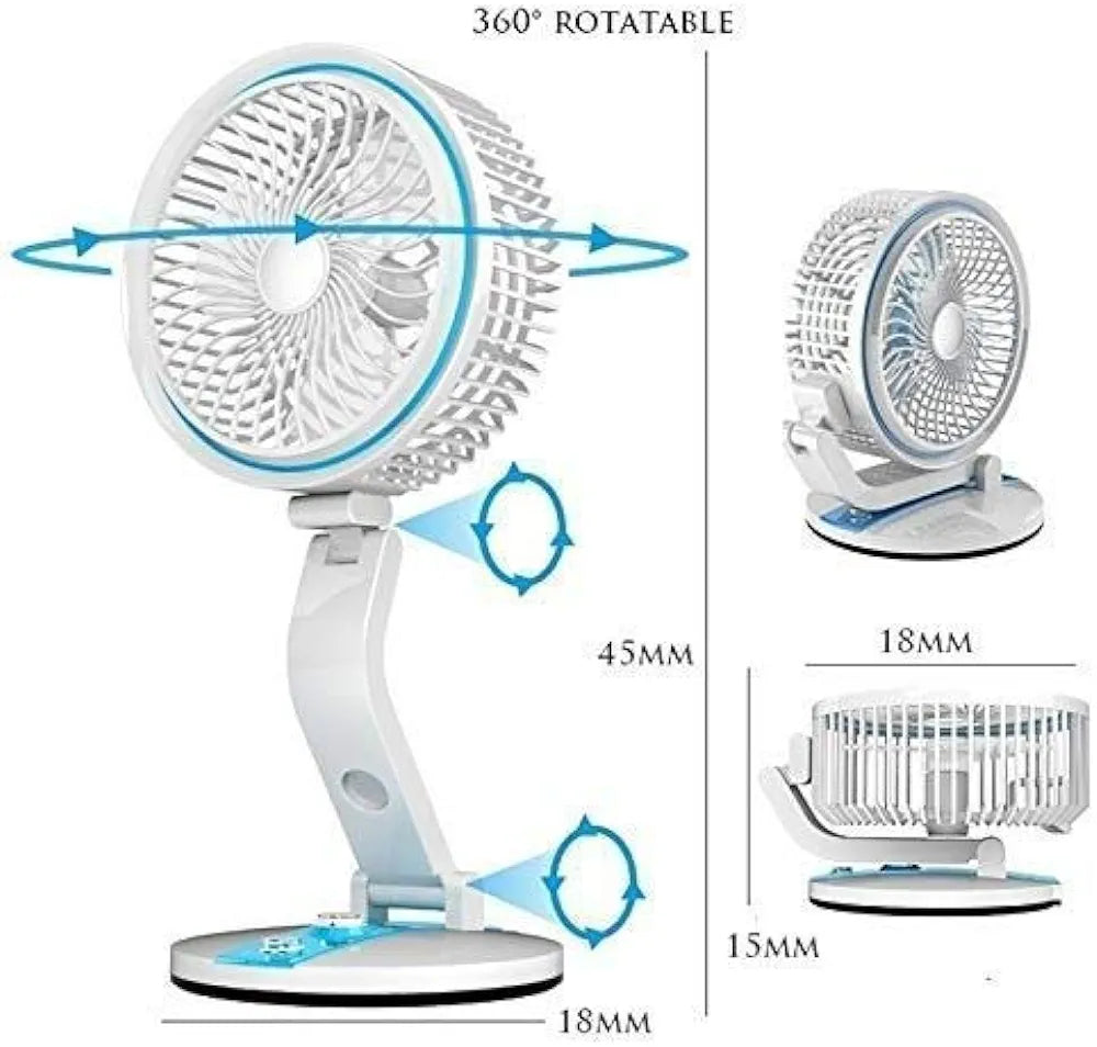 Folding fan with LED light