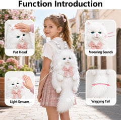 Sound Simulation Plush Cat Backpack