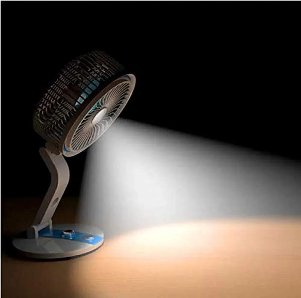 Folding fan with LED light