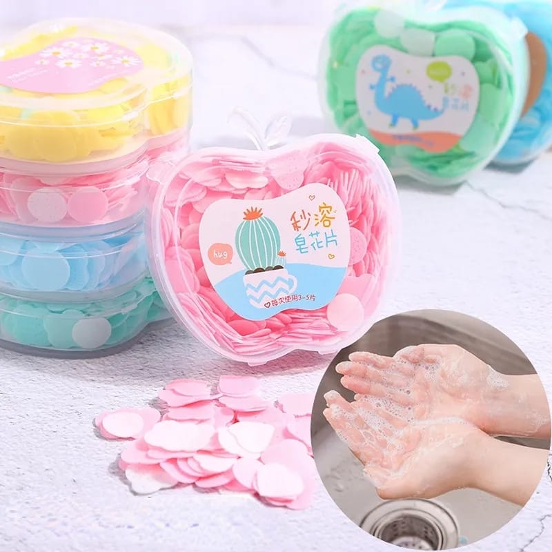 Portable Travel Boxed Mini Soap Paper 1 Box Multicolor