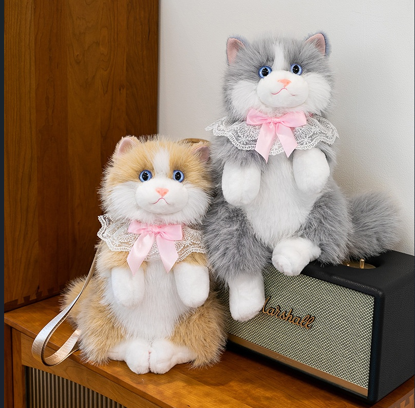 Sound Simulation Plush Cat Backpack