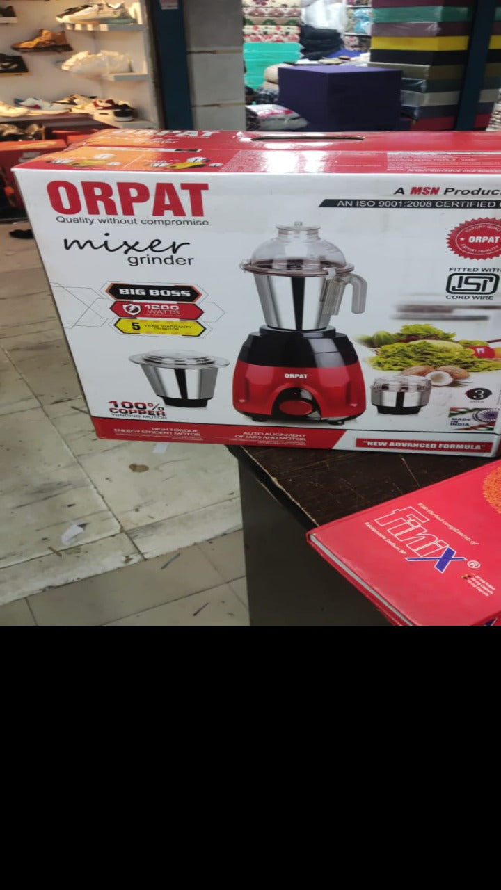 Orpat 1200 watt Blender | Orpat 1200 watt mixer grinder(শুধুমাত্র ডেলিভারি চার্জ এডভান্স করতে হবে)