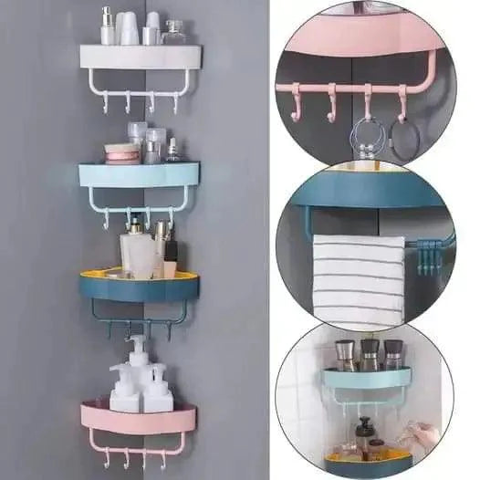 Wall-mounted Bathroom Shelves Corner Shelf With Hook