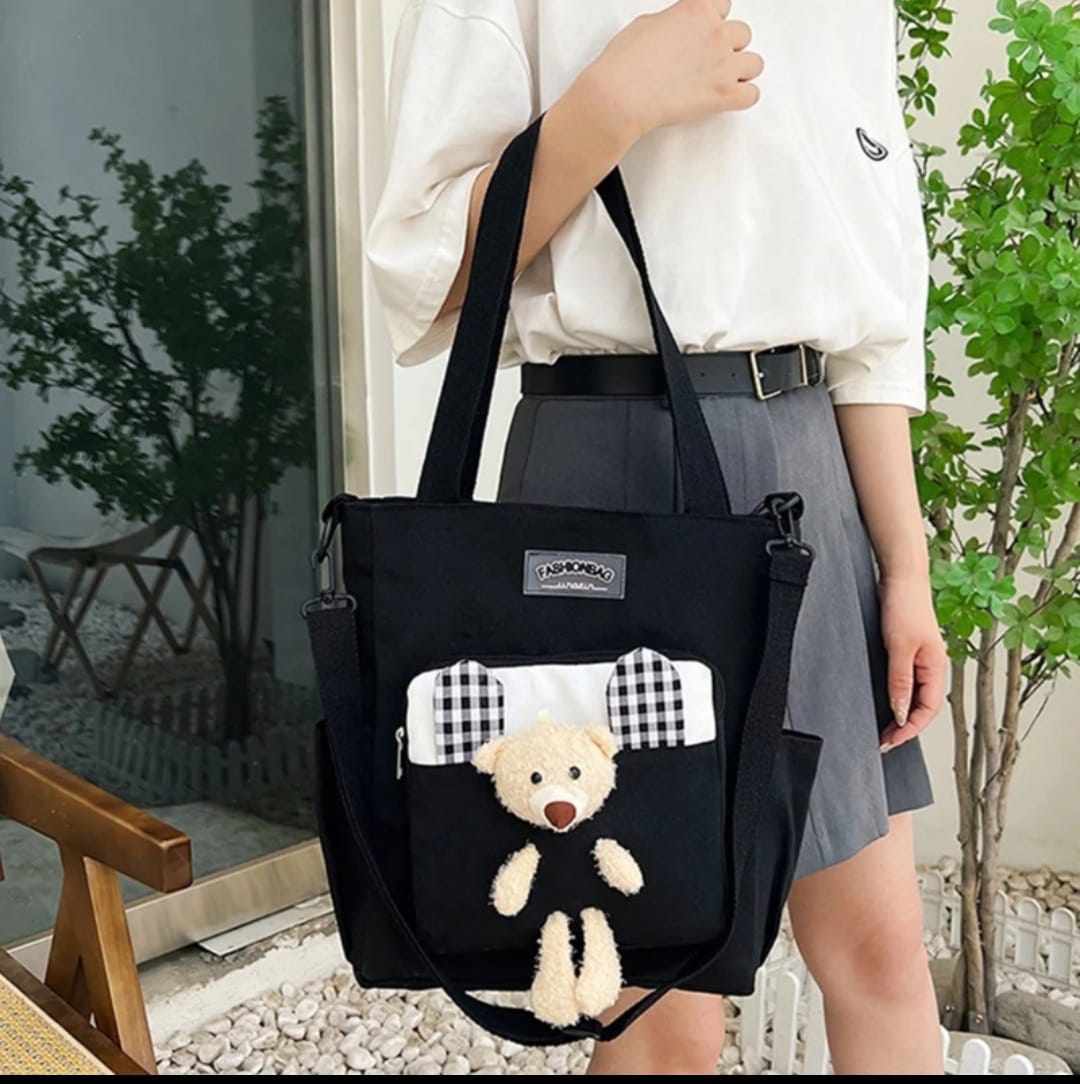 Stylish carton canvas shoulder bag