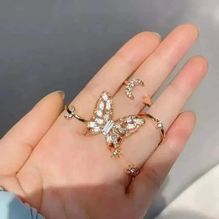 Butterfly Finger Ring 5 Pcs