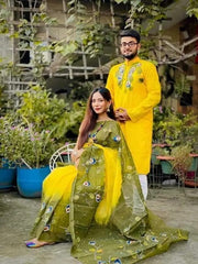 কাপল সেট শাড়ি এবং পাঞ্জাবি