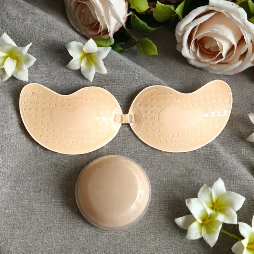 Mango Shape Silicone Chest Stickers Bra Self Adhesive Strapless