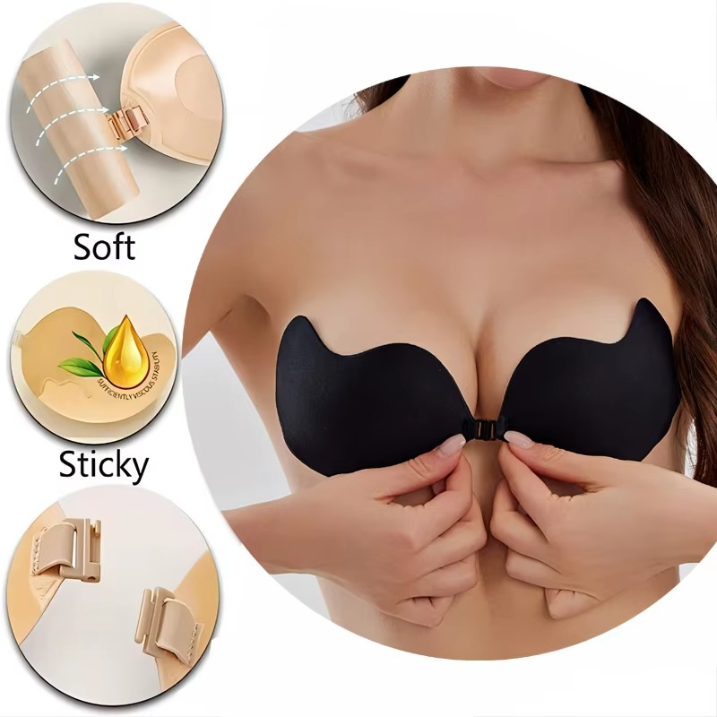 Mango Shape Silicone Chest Stickers Bra Self Adhesive Strapless