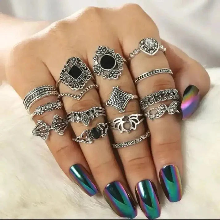 15pcs Rings Set For Women