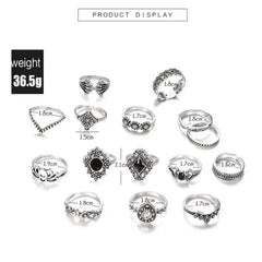 15pcs Rings Set For Women