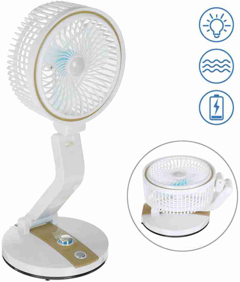 Folding fan with LED light