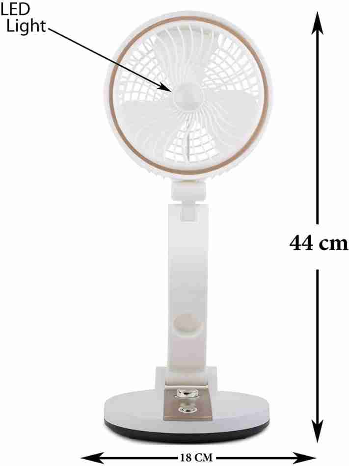 Folding fan with LED light