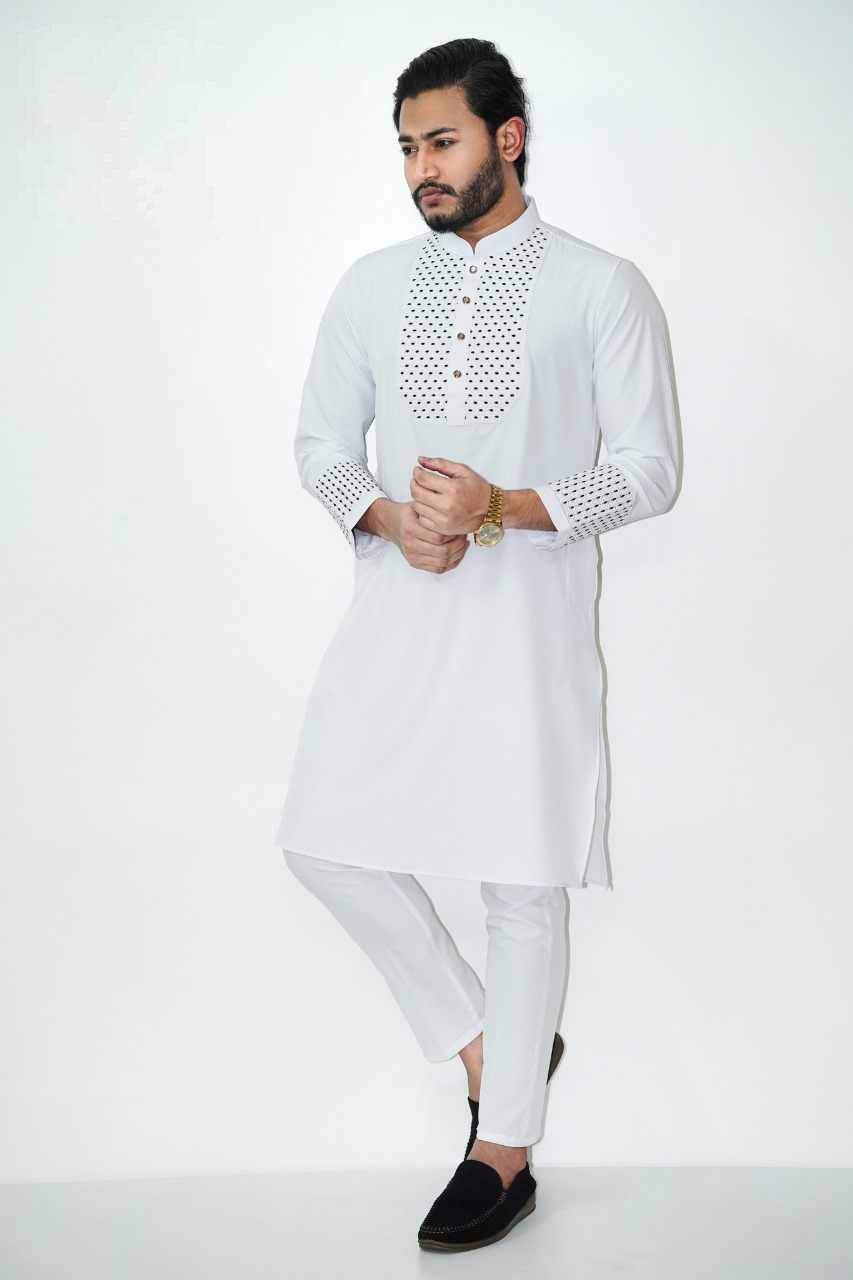 Stylish Punjabi White Colour