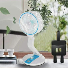 Folding fan with LED light