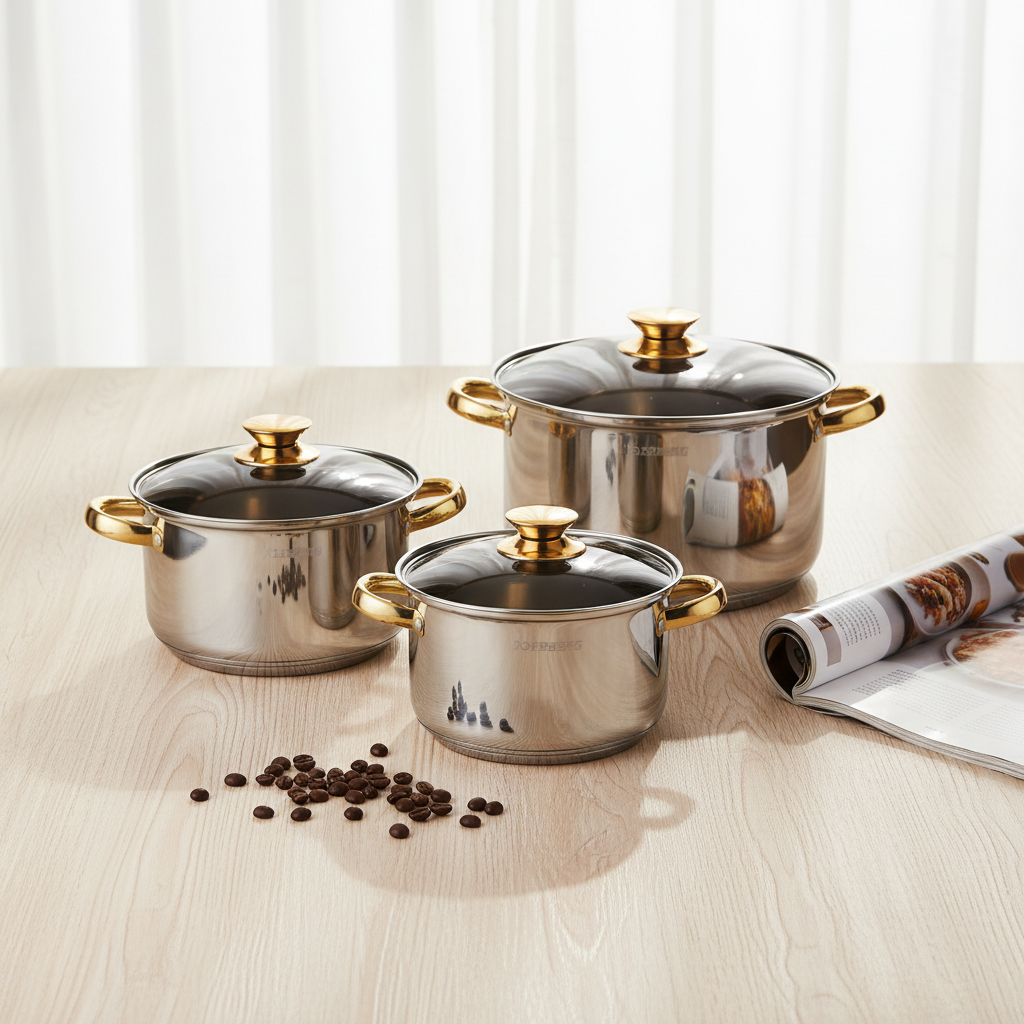 KAISA VILLA 6-Piece Stainless Steel Cookware Set (W-2004)