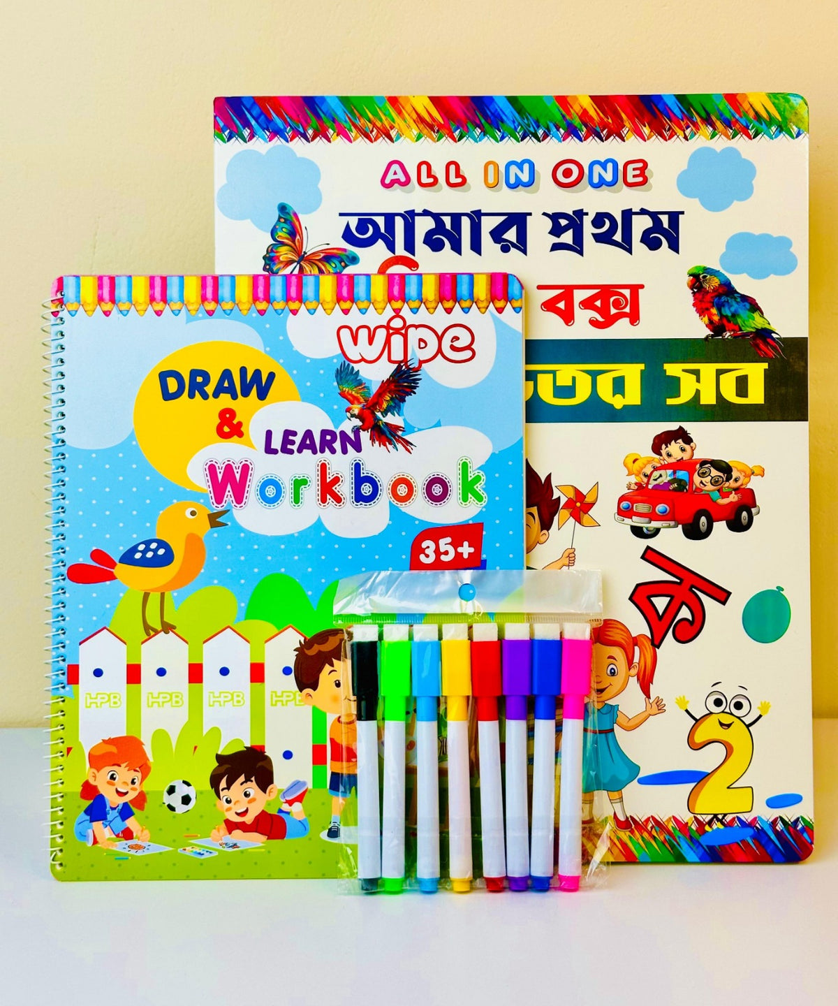 All in One Book And Wipe Draw And Learn Workbook Combo