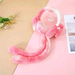 Warm Plush Earmuffs Rabbit Moving Ears Multicolor