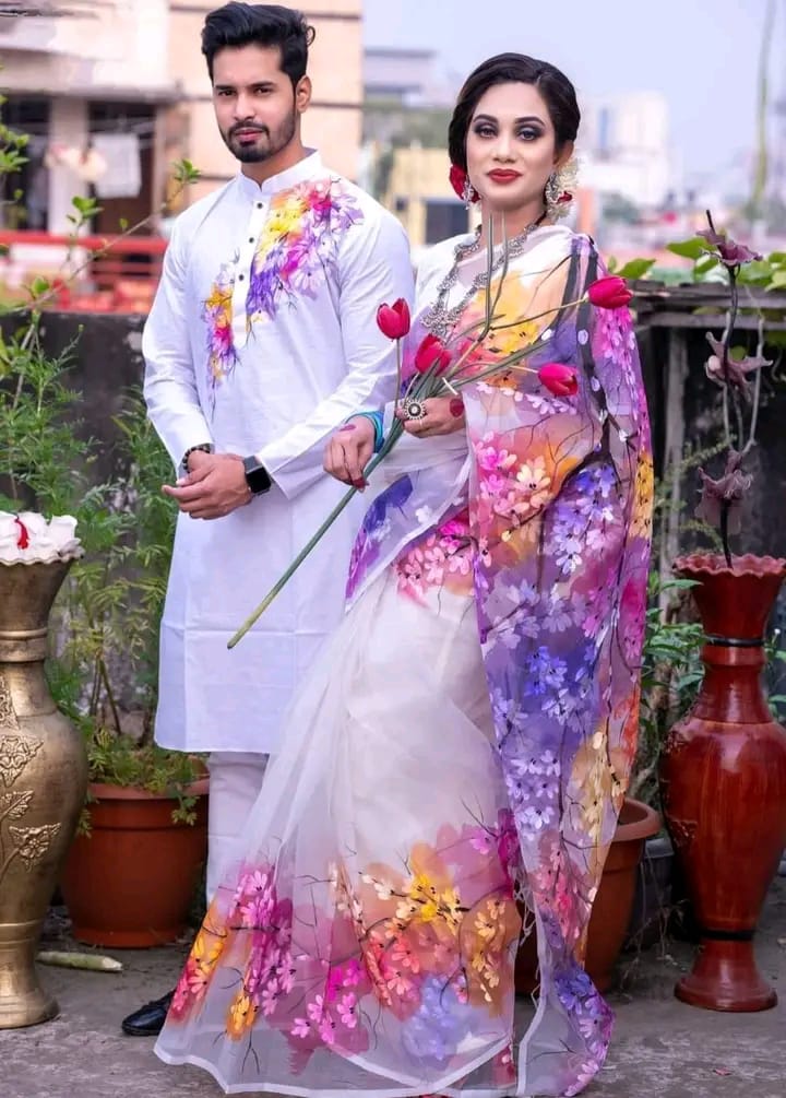 Couple set (শাড়ি এবং পাঞ্জাবি)