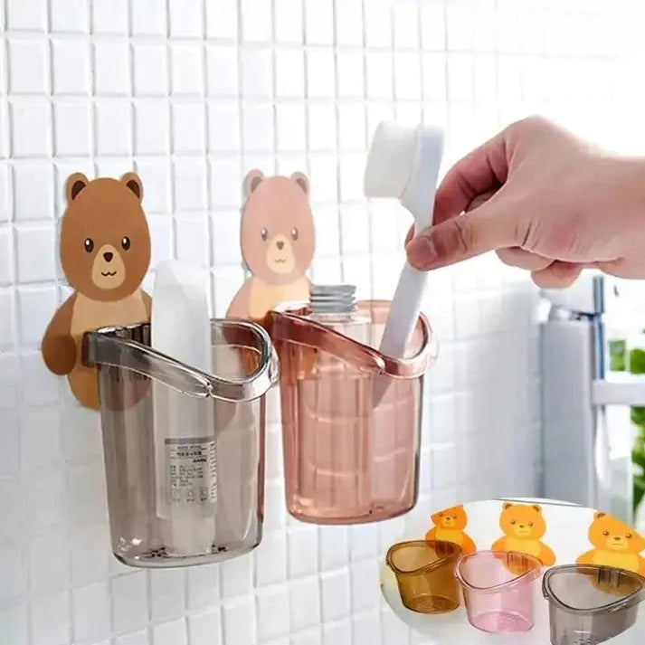 Bear Wall Mounted Toothbrush Holder Cup