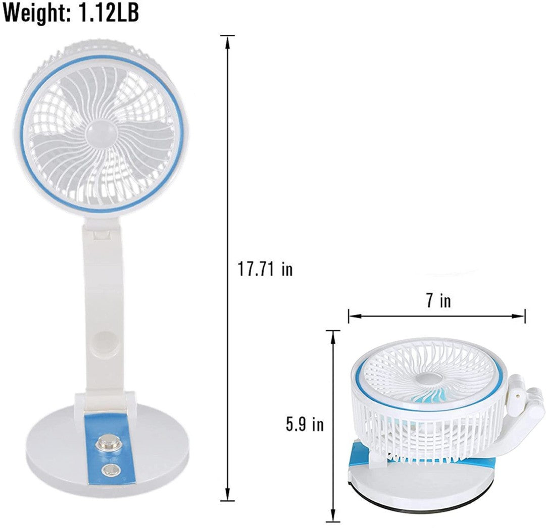 Folding fan with LED light