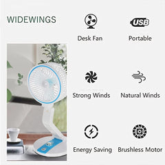 Folding fan with LED light